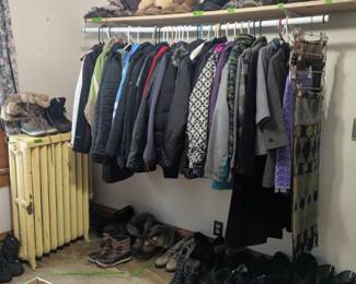 Women’s Jackets x-small, small, medium, large, including brand names Columbia, North Face, Spyder, vintage fur coats, and so many more! Men’s Jackets including brand names Filson, Wilson Leather, and others! Hats, Mittens, Gloves, & Scarves Women’s Boots size 5, 5.5, 6, 6.5, 7, 7.5, 8, 8.5, 9