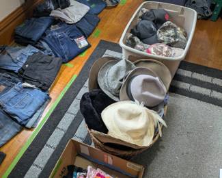 Vintage and Modern Men’s and Women’s Hats baseball caps, straw hats, western hats, wool hats, sun hats, berets, newsboy caps, including brand names like Cabela’s, Simply Rugged, Stetson, Lift Bridge, Vikings, Twins, Browning, Winchester, we also have hat boxes