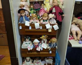 VINTAGE DOLLS and DOLL CLOTHING and DOLL FURNITURE: including Madame Alexandar (many NWT), American Girl/ Pleasant Company, Vogue, Cabbage Patch, Hummel, Barbie (some new in box), and so much more!