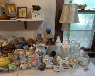 CHINA and GLASSWARE and SILVER: Vintage Victorian, Lenox, Johnson Brothers, Royal Windsor, Johann Seltmann, Princess House, Fiesta, Fenton, milk glass, hobnail, Gorham, International, Meridian, Red Wing, Sheffield, early America pattern glass, Anchor Hocking, Mikasa, American Brillant Period, Carnival glass, Royal Crown Derby, Arcoroc, Candlewick, Imperial Glassware, Bohemian glass, several large sets, cute salt and pepper shakers (including silver), candle stick holders, coffee sets, tea sets, flatware (stainless and silver and Coca-Cola), strawberry sets, snack sets, and more!