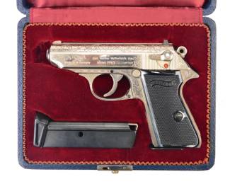 005 lot0023 German Factory Engraved Walther PPKs 9mm Kurz 380 Pistol