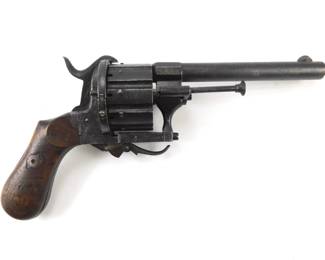 025 lot0408 Antique US Civil War French Lefaucheux 10 Shot Pinfire Revolver Pistol
