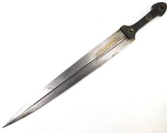 071 lot0349 Imperial Russian Caucasian WWI Gold Etched Large Kindjal Short Sword