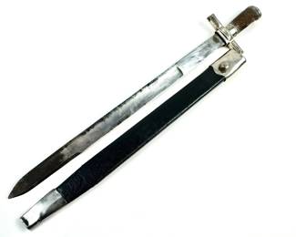 105 lot0729 Antique German Germany 19 Century Large Heavy Hunting Sword Dagger Scabb