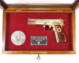001 lot0022 Browning Hi Power 2 Amendment Commemorative Limited Engraved Pistol