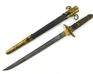 109 lot0442 Rare WWII Japanese Taiwan Korea Occupation Officer Tanto Fighting Knife 