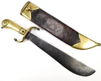 120 lot0337 Antique German Germany 18 Century Huge Bowie Hunting Knife Short Sword w