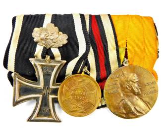 014 lot0494 Antique German Germany Pre WW1 1870 Iron Cross 2Cl Medal Order Ribbon Ba