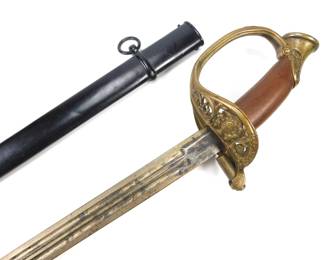 113 lot0344 RARE Imperial German Germany Pre WW1 Antique Saxon Sword Whistle Wide Bl