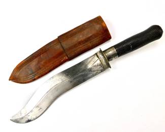 024 lot0049 Antique 19 Century British English RODJERS Unusual Silver Curved Knife