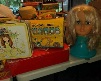 Lunchboxes from 1960's lil princess and Disney bus
