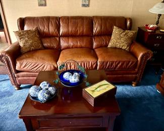 Beautiful Cognac Color Leather Sofa