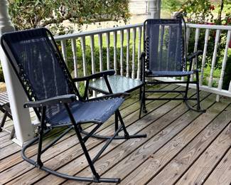 Outdoor Patio Rocking Chairs w/Mesh Seats
