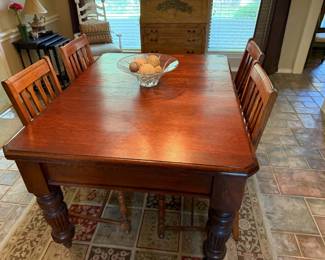 VIntage Library table   4 chairs Can be sold separately