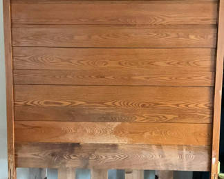 Lot 10: Antique Solid Wood Bed Frame, Tall Headboard