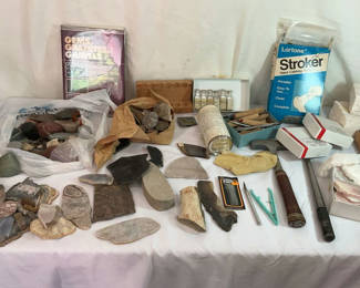 Lot 150: Lapidary Lot #1, Rock and Lapidary Tool Assortment