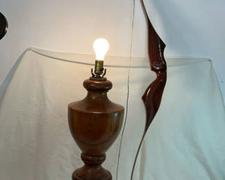 Lot 167: Wooden Table Lamp and Recurve Bow