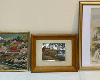 Lot 119: Three Vintage Framed Landscape Art Pieces