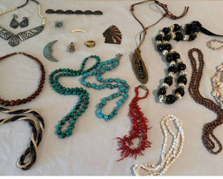 Lot 33: Assorted Jewelry Collection (Necklaces, Bracelets, Earrings, and Pendants)