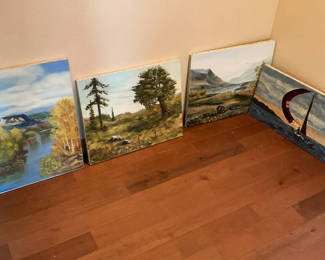 Lot 201: 14 More Canvases, Stretched on Wood, Ready To Be painted Over