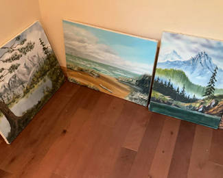 Lot 200: 14 Stretched Canvas On Wood, Painted But Could Be Painted Over