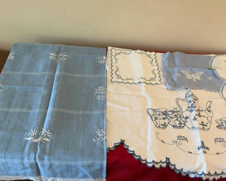 Lot 19: Vintage Table Linens With Colorful Needlepoint And Embroidery