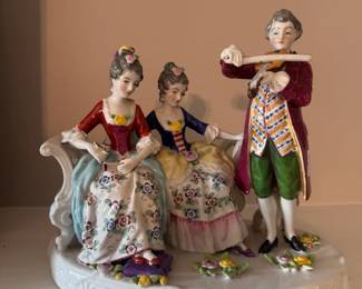 Dresden Victorian musical scene figural porcelain