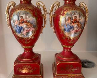 Noritake hand painted mantel vases
