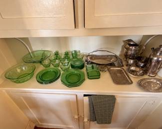 Uranium glass, and silverplated ware