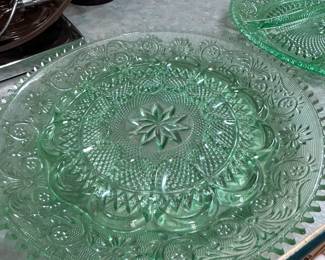 Uranium glass serving plate