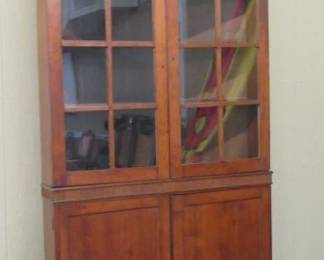 1800's Cherry Corner Cabinet