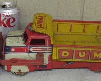 1940's - 1950's Marx Toys Lumar Dump Truck - Pressed Steel