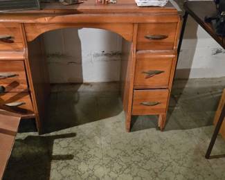 Mid Century Hard Wood Desk