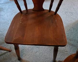 Mid Century Hard Wood Dinning Room Table Chair