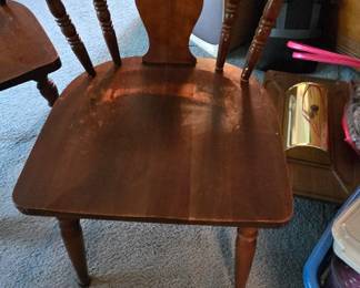 Mid Century Hard Wood Dinning Room Table Chairs