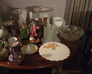 Assorted Music Boxes, Clowns, Various Bowls