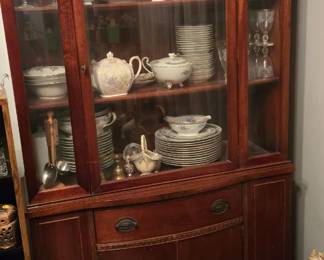 Mid Century Hard Wood China Cabinet