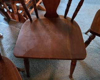 Mid Century Hard Wood Dinning Room Table Chair