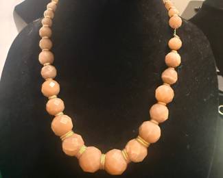 14k Italy Pink Moonstone Necklace 