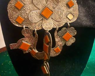Reminiscent Paris Large Brooch Costume  Missing 1 Stone 