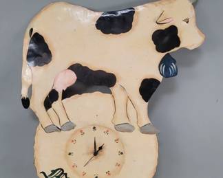118 Quartz Milk Time metal cow wall clock