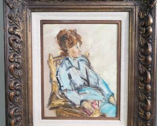 068 407 Clifford Silsby signed oil on panel portrait