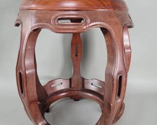 479 Vintage Chinese teak barrel stoolstand