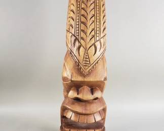 78 Vintage carved wood Tiki statue