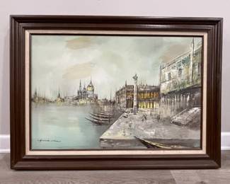 451h Framed artist signed oil on canvas painting