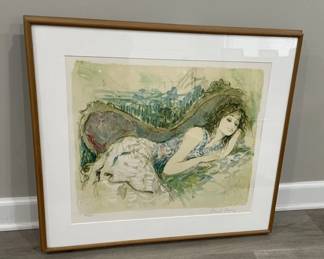 081 453h Framed artist signed Bernard Charoy lithograph