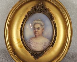 302h 19th century signed portrait oil painting