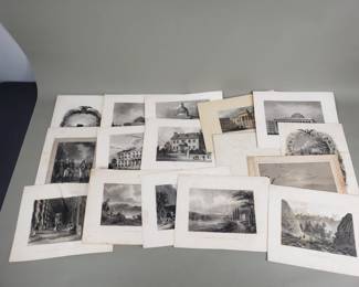 395 Group of vintage etchings