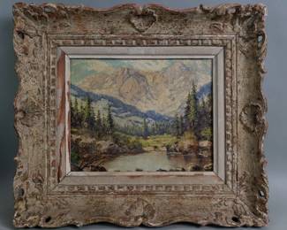 401 Impressionist style oil on canvas landscape