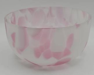 422h Vintage Pukeberg Sweden pink and white mottled